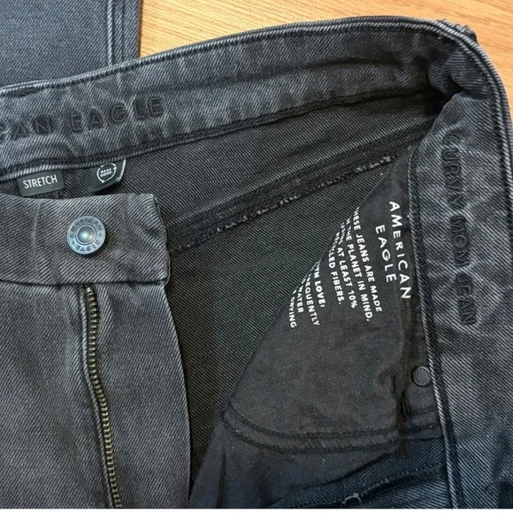 American Eagle Outfitters Womens Jeans Black Gray Size 12 Long Curvy Mom Jean - Picture 3 of 9